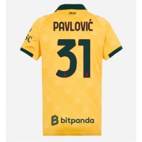 Camisa de Futebol AC Milan Strahinja Pavlovic #31 Equipamento Alternativo Mulheres 2025-26 Manga Curta